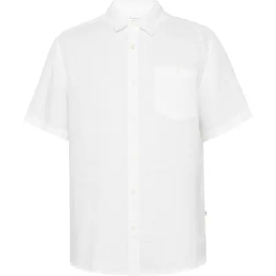 KnowledgeCotton Apparel Regular Linen SL Shirt Bright White