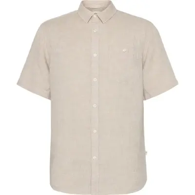 KnowledgeCotton Apparel Regular Linen SL Shirt Light Feather Gray - S