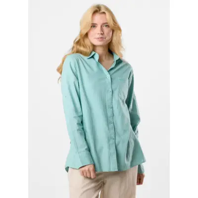 New Hampshire Linen Ls Shirt W, Seaweed Green, 38,  Kortärmade Skjortor