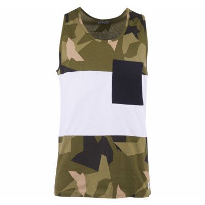 Pouch Tank Top, Asymmetric Olive, S,  Wear Colour