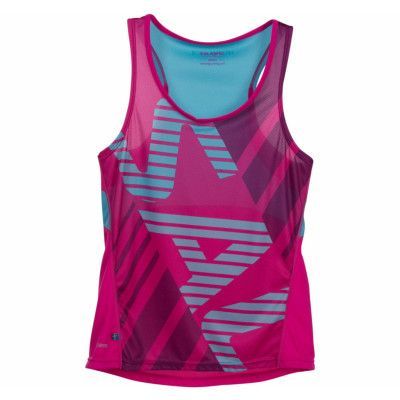 Race Singlet Wmn, Pink Glo/Turquoise, Xs,  Salming