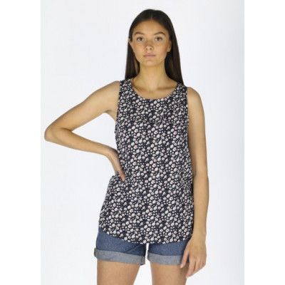 Sankt Claud Singlet W, Navy Flower, 44,  Linnen