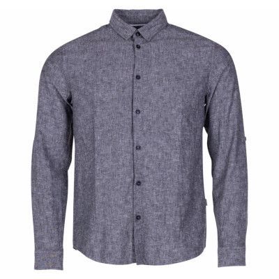 Shirt - Bern Linnen Ls, Black, L,  Solid