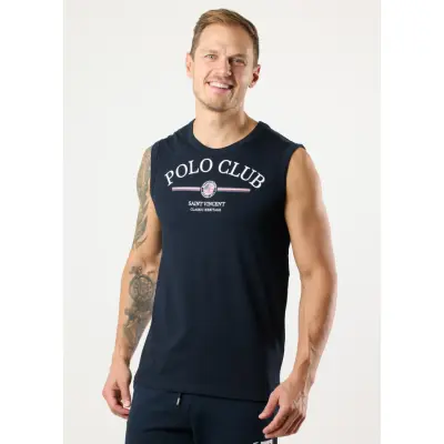 Springfield Sleeveless Tee, Navy, L,  T-Shirts