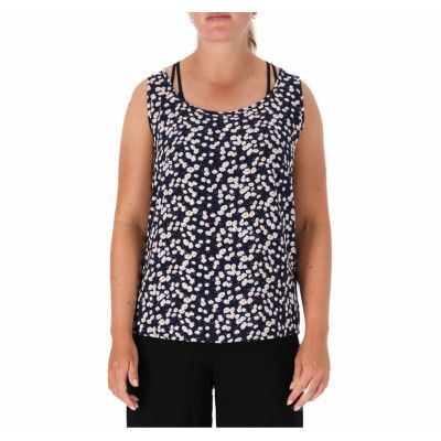 Tp Robina Tank Top, Navy Flower, M,  Kortärmade Skjortor
