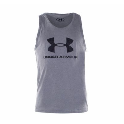 Ua Sportstyle Logo Tank, Gray, Xs,  Under Armour