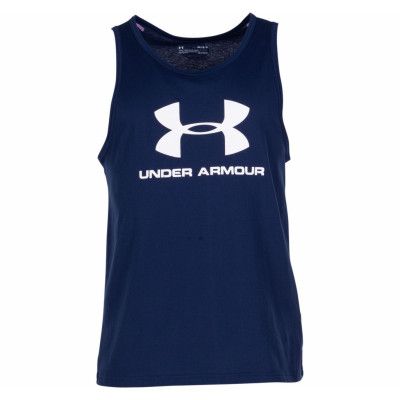 Ua Sportstyle Logo Tank, Navy, Xs,  Under Armour