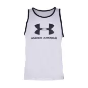 Ua Sportstyle Logo Tank, White, Xl,  Under Armour