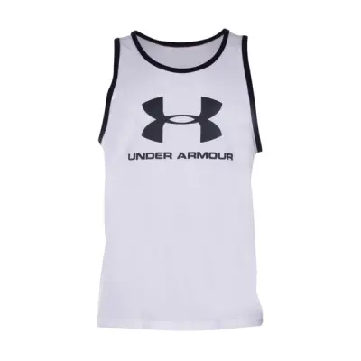 Ua Sportstyle Logo Tank, White, Xl,  Under Armour
