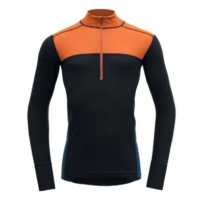 Devold Lauparen Merino 190Zip Neck Man Flame/Ink/Flood