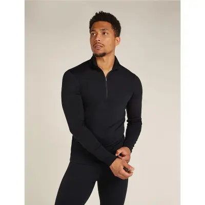 Icebreaker Men Merino 200 Oasis LS Half Zip Black - S