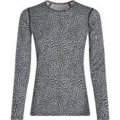 Icebreaker Women Merino 200 Oasis LS Crewe Flock Fo Midnight Navy/Snow/Aop