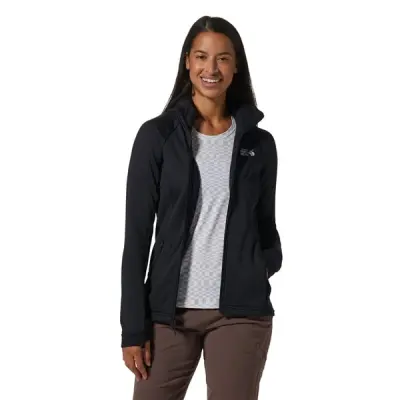 Mountain Hardwear POLARTEC POWER GRID Full Zip Hoody Jacket Women Black