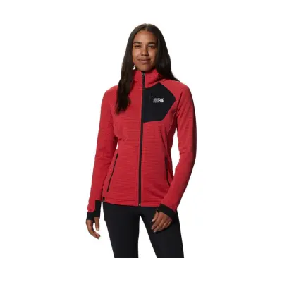 Mountain Hardwear POLARTEC POWER GRIDFull Zip Hoody Jacket Women Alert Heather