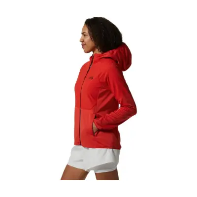 Mountain Hardwear Stratus Range Full Zip Hooded Jacket Wom Summit Red