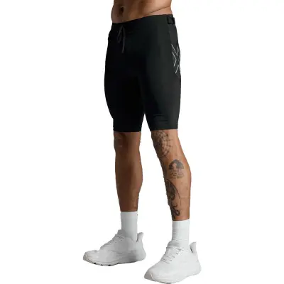 2XU Aero Mesh Compression Shorts M Löparshorts Black/Silver Reflective, XL