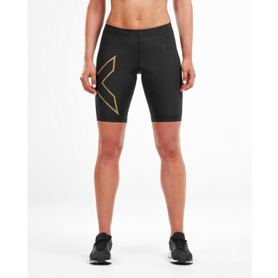 2XU Mcs Run Compression Shorts Women  Black/Gold Reflective