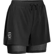 Dahlie Shorts Run 2-in-1 W Dam Svart L | Löparshorts