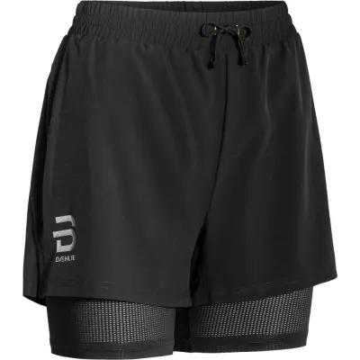 Dahlie Shorts Run 2-in-1 W Dam Svart S | Löparshorts