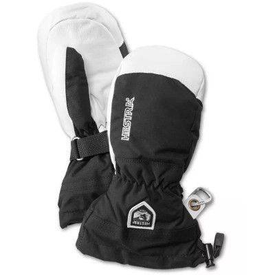 Hestra Army Leather Heli Ski Mittens Kids Black
