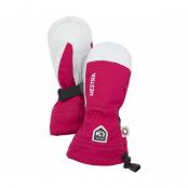 Hestra Army Leather Heli Ski Mittens Kids Fuchsia