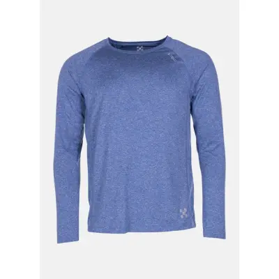 Training L/S Tee, Blue Melange, L,  Träningströjor