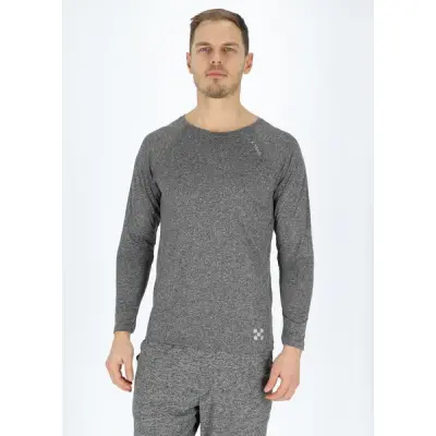 Training L/S Tee, Charcoal Melange, S,  Träningströjor