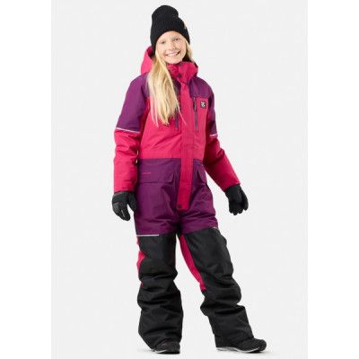 X-Trail Winter Overall Jr, Burgundy/Pink, 120,  Vinteroveraller
