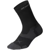 2XU Vectr Crew Socks Löparstrumpor Black/Titanium, S