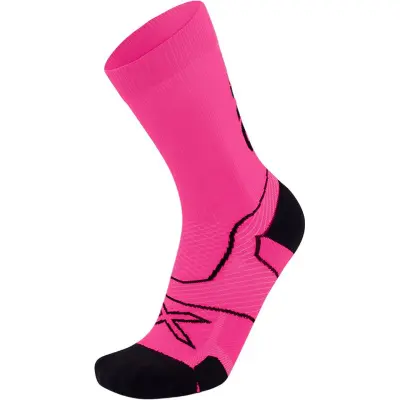 2XU Vectr Crew Socks Löparstrumpor Fuchsia/Black, S