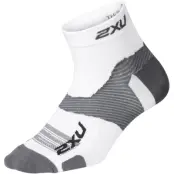 2XU Vectr Ultralight 1/4 Crew Socks Löparstrumpor White/Grey, XL