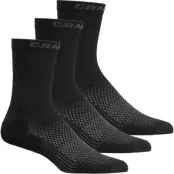 Craft CORE Dry High Sock 3-pack Löparstrumpor Black, 34/36