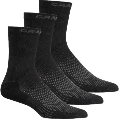 Craft CORE Dry High Sock 3-pack Svart 46/48 | Löparstrumpor
