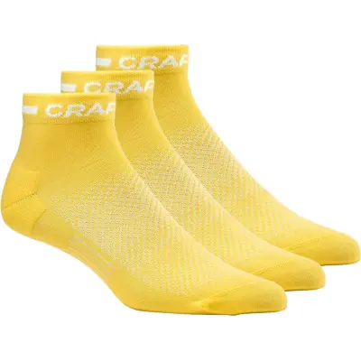 Craft Core Dry Mid Sock 3-pack Gul 34/36 | Löparstrumpor