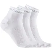 Craft Core Dry Mid Sock 3-pack Vit 46/48 | Löparstrumpor