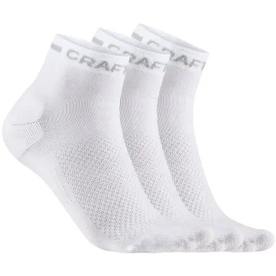 Craft Core Dry Mid Sock 3-pack Vit 46/48 | Löparstrumpor