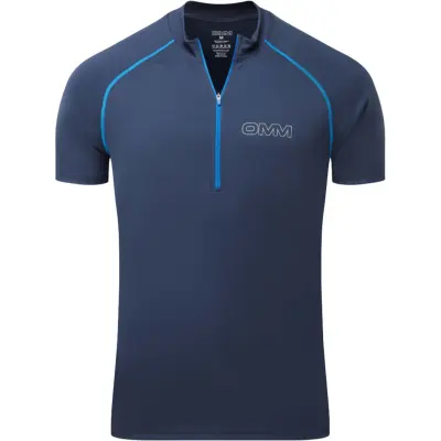 OMM Bearing Zip Tee SS M Herr Blå M | T-shirt