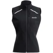 Swix Pace Wind Vest W Dam Svart L | Löparväst
