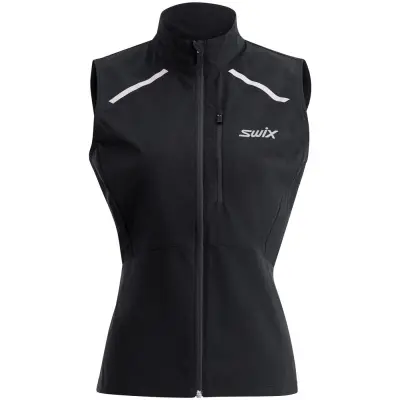 Swix Pace Wind Vest W Dam Svart L | Löparväst