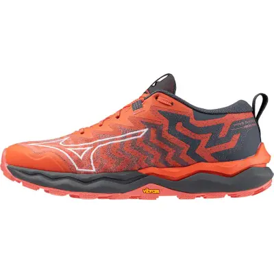 Mizuno Wave Daichi 8 W Trailskor Hot Coral/White/Turbulence, UK 5