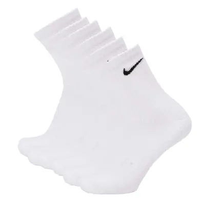 6-Pack Nike Sportsockar Cushion Crew, White/Black, M,  Bomullsstrumpor