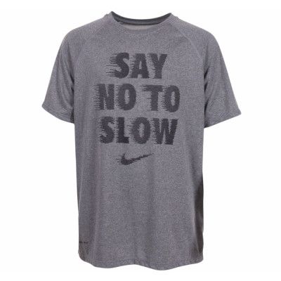B Nk Dry Tee Leg Rag Say No, Dk Grey Heather/Black, S,  T-Shirts