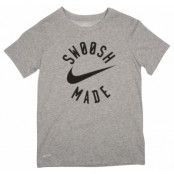 B Nk Dry Tee Ss Swoosh Made, Dk Grey Heather/Black, M,  T-Shirts