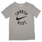 B Nk Dry Tee Ss Swoosh Made, Dk Grey Heather/Black, Xl, Nike