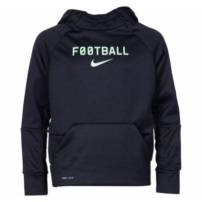 B Nk Thrma Hoodie Po Ftbl, Black/Black/Lime Blast, L,  Nike