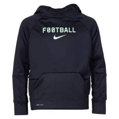 B Nk Thrma Hoodie Po Ftbl, Black/Black/Lime Blast, Xl,  Nike