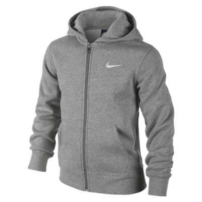 B Nsw Hoodie Ya76 Bf Fz, Dk Grey Heather/White, S,  Nike