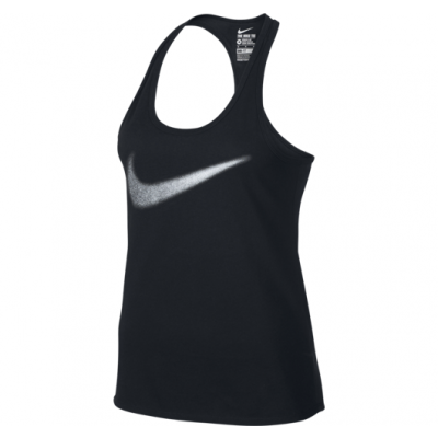 Dri Fit Ctn Swoosh Tank, Black/White, L,  Nike