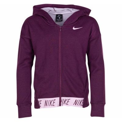 G Nk Hoodie Fz Studio, Bordeaux/Htr/Pink Foam /Pink F, S,  Nike