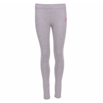 g nsw tght club legging - logo, dk grey heather/max orange, s,  nike